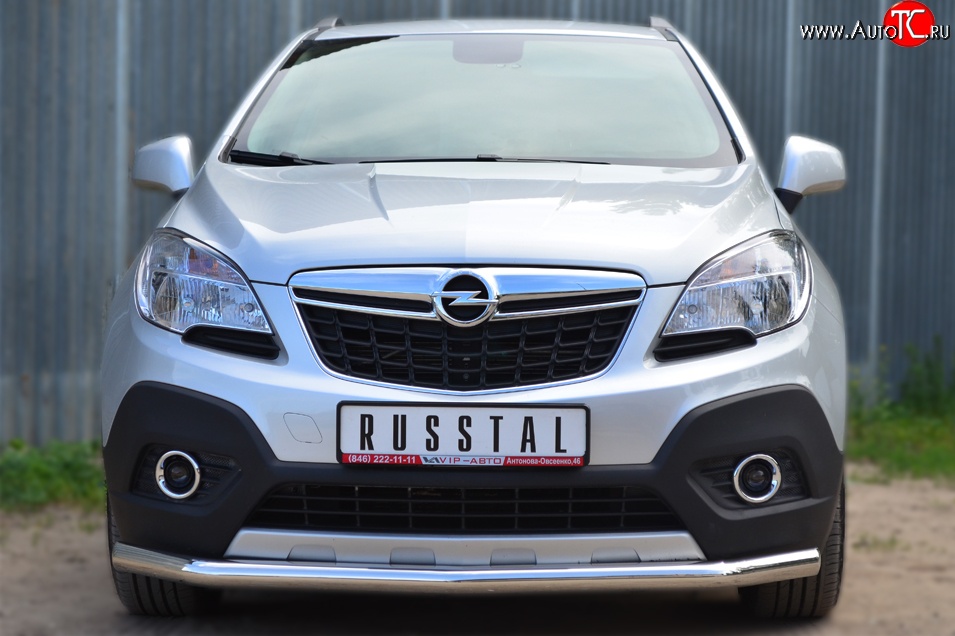 15 549 р. Одинарная защита переднего бампера диаметром 63 мм SLITKOFF Opel Mokka  дорестайлинг (2012-2016)  с доставкой в г. Воронеж