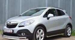 13 849 р. Защита порогов из круглой трубы диаметром 63 мм Russtal Opel Mokka  дорестайлинг (2012-2016) (Защита порогов с со скосами на торцах (вариант 1))  с доставкой в г. Воронеж. Увеличить фотографию 4