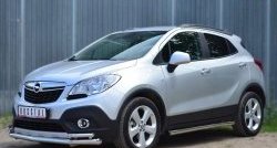 13 849 р. Защита порогов из круглой трубы диаметром 63 мм Russtal  Opel Mokka (2012-2016)  дорестайлинг (Защита порогов с со скосами на торцах (вариант 1))  с доставкой в г. Воронеж. Увеличить фотографию 8