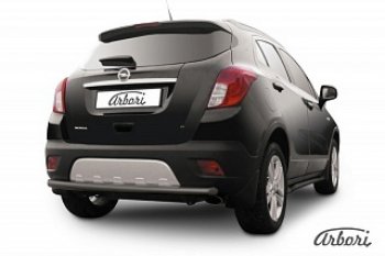 6 029 р. Защита заднего бампера Arbori (черная, 1 труба d57 mm). Opel Mokka  дорестайлинг (2012-2016)  с доставкой в г. Воронеж. Увеличить фотографию 1