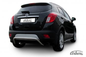 12 149 р. Защита заднего бампера Arbori (скоба, нержавейка, 1 труба d57 mm).  Opel Mokka (2012-2016)  дорестайлинг  с доставкой в г. Воронеж. Увеличить фотографию 2