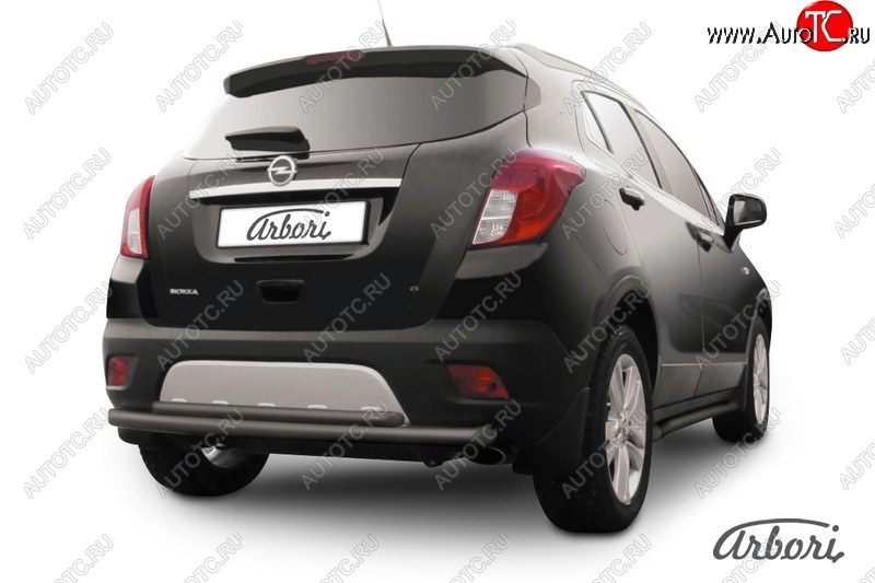 6 749 р. Защита заднего бампера Arbori (черная, 2 трубы d57 и 42 mm).  Opel Mokka (2012-2016)  дорестайлинг  с доставкой в г. Воронеж