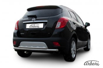 12 869 р. Защита заднего бампера Arbori (нержавейка, 2 трубы d57 и 42 mm).  Opel Mokka (2012-2016)  дорестайлинг  с доставкой в г. Воронеж. Увеличить фотографию 2