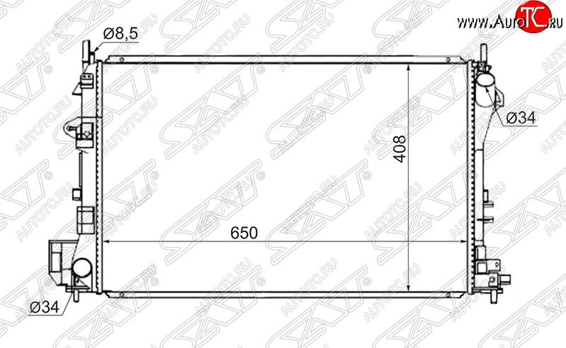 7 599 р. Радиатор двигателя (пластинчатый, 1.6/1.8, МКПП) SAT Opel Vectra C седан дорестайлинг (2002-2005)  с доставкой в г. Воронеж
