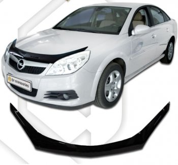 2 399 р. Дефлектор капота CA-Plastiс  Opel Vectra  C (2005-2008) лифтбэк рестайлинг, седан рестайлинг, универсал рестайлинг (Classic черный, Без надписи)  с доставкой в г. Воронеж. Увеличить фотографию 1