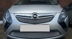 1 539 р. Сетка в решетку радиатора Russtal Opel Zafira С дорестайлинг (2011-2016) (хром)  с доставкой в г. Воронеж. Увеличить фотографию 2