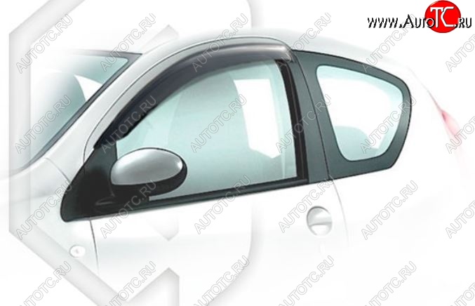 1 839 р. Дефлектора окон CA-Plastic  Peugeot 107  PN (2005-2009) хэтчбэк 3 дв. дорестайлинг (Classic полупрозрачный, Без хром.молдинга)  с доставкой в г. Воронеж