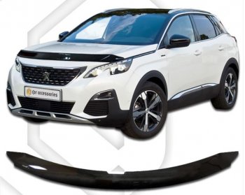 Дефлектор капота CA-Plastiс Peugeot 3008 2 C1A,C2A доресайлинг (2016-2020)