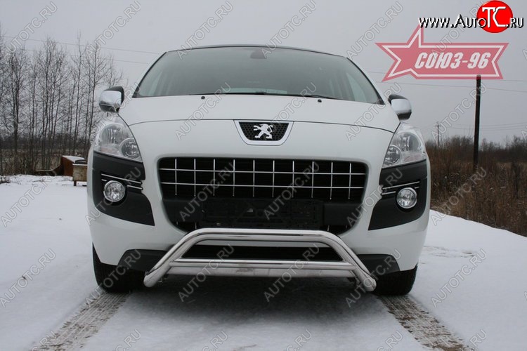 13 319 р. Защита переднего бампера Souz-96 (d60/42) Peugeot 3008 дорестайлинг (2009-2013)  с доставкой в г. Воронеж