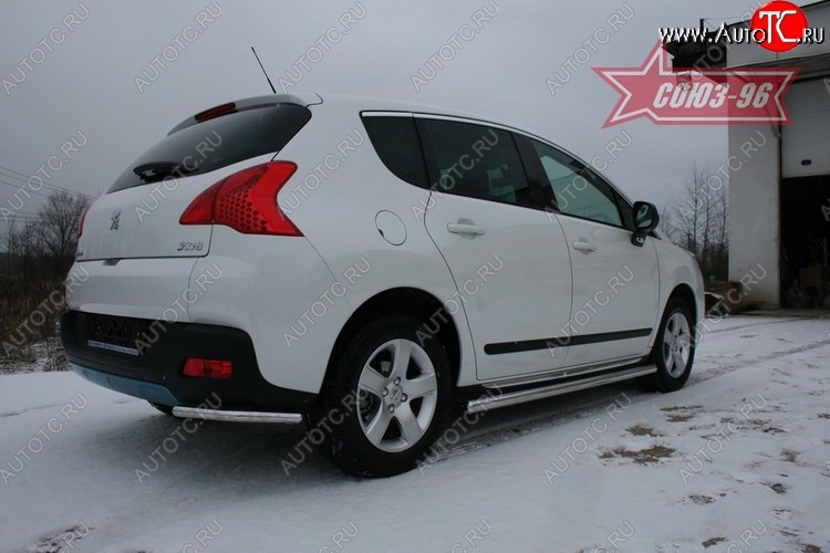 7 109 р. Защита заднего бампера Souz-96 (d42) Peugeot 3008 рестайлинг (2013-2017)  с доставкой в г. Воронеж