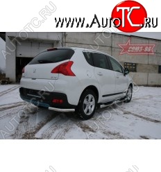 7 919 р. Защита задняя d60 уголки одинарные Souz-96 Peugeot 3008 дорестайлинг (2009-2013)  с доставкой в г. Воронеж