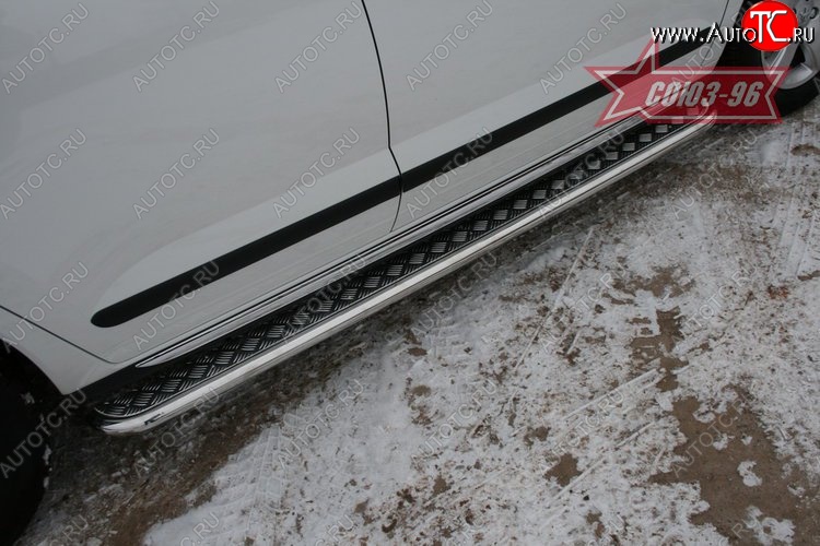 12 959 р. Защита штатных порогов с листом Souz-96 (d42) Peugeot 3008 рестайлинг (2013-2017)  с доставкой в г. Воронеж
