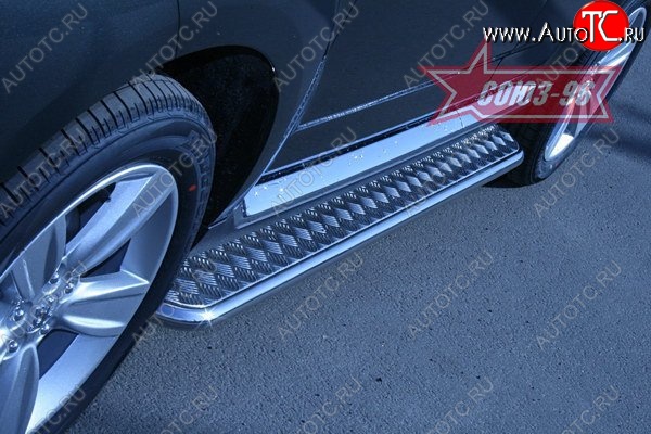 12 419 р. Защита порогов с листом Souz-96 (d42). Peugeot 4007 (2007-2012)  с доставкой в г. Воронеж