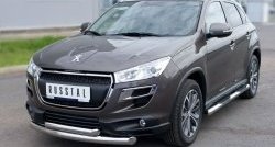 20 399 р. Защита переднего бампера (2 трубыØ76 и 63 мм, нержавейка) SLITKOFF Peugeot 4008 (2012-2017)  с доставкой в г. Воронеж. Увеличить фотографию 4