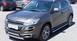 16 849 р. Защита переднего бампера (2 трубыØ75х42 мм, нержавейка) Russtal Peugeot 4008 (2012-2017)  с доставкой в г. Воронеж. Увеличить фотографию 4