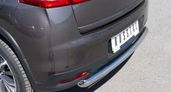 13 449 р. Одинарная защита заднего бампера из трубы диаметром 63 мм SLITKOFF Peugeot 4008 (2012-2017)  с доставкой в г. Воронеж. Увеличить фотографию 2