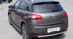 11 599 р. Защита заднего бампера (Ø75x42 мм, нержавейка) Russtal Peugeot 4008 (2012-2017)  с доставкой в г. Воронеж. Увеличить фотографию 4