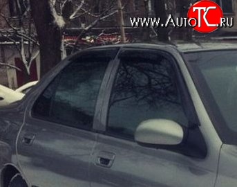 999 р. Комплект дефлекторов окон (ветровиков) 4 шт. Russtal Peugeot 406 8B седан дорестайлинг (1995-1999)  с доставкой в г. Воронеж