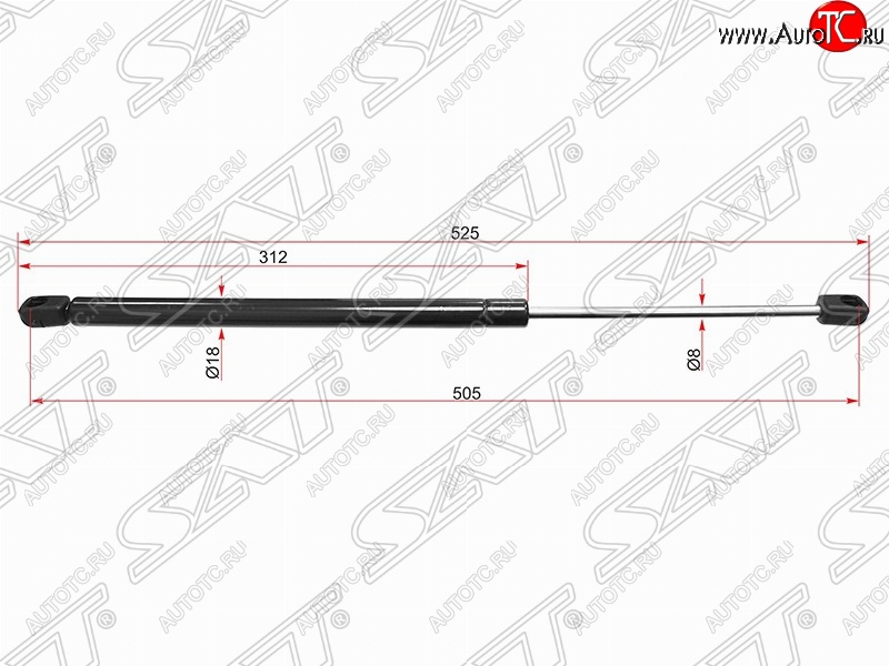 459 р. Газовый упор крышки багажника SAT Peugeot 407 универсал (2004-2011)  с доставкой в г. Воронеж
