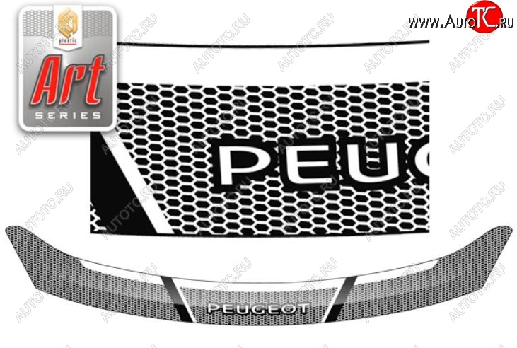 2 159 р. Дефлектор капота CA-Plastiс  Peugeot 408 (2010-2017)  дорестайлинг (Серия Art серебро)  с доставкой в г. Воронеж