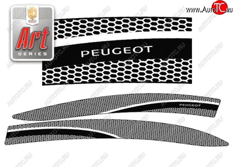 2 199 р. Дефлектора окон CA-Plastic  Peugeot 408 (2010-2017)  дорестайлинг (Серия Art черная, Без хром.молдинга)  с доставкой в г. Воронеж