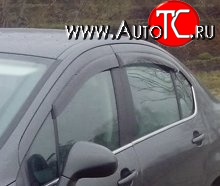 999 р. Комплект дефлекторов окон (ветровиков) 4 шт. (седан) Russtal Peugeot 408  дорестайлинг (2010-2017)  с доставкой в г. Воронеж