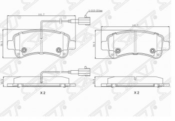 1 149 р. Комплект задних тормозных колодок SAT CITROEN Jumper 290 рестайлинг (2014-2022)  с доставкой в г. Воронеж. Увеличить фотографию 1