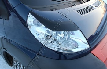 799 р. Реснички на фары (глянец) RA Peugeot Boxer 250 (2006-2014) (Неокрашенные)  с доставкой в г. Воронеж. Увеличить фотографию 2