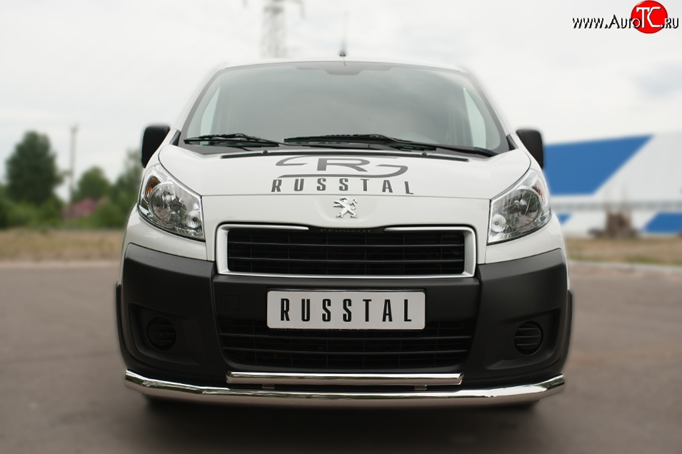 20 999 р. Защита переднего бампера (2 трубыØ63 и 42 мм, нержавейка) SLITKOFF  Peugeot Expert  G9 (2007-2017) минивэн дорестайлинг, цельнометаллический фургон дорестайлинг, минивэн рестайлинг, цельнометаллический фургон рестайлинг  с доставкой в г. Воронеж