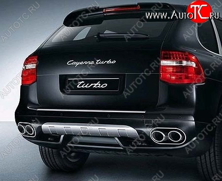 19 399 р. Накладка на задний бампер CT Porsche Cayenne 958 (2010-2014) (Неокрашенная)  с доставкой в г. Воронеж