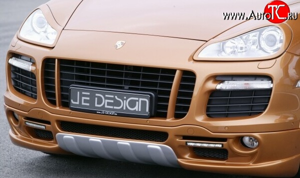 2 299 р. Реснички на фары JE Design Porsche Cayenne 957 (2007-2010) (Неокрашенные)  с доставкой в г. Воронеж