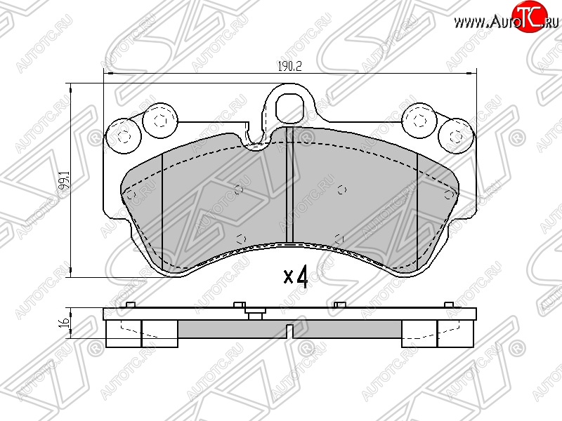 2 189 р. Колодки тормозные SAT (передние)  Porsche Cayenne ( 955,  957) (2002-2010), Volkswagen Touareg  GP (2002-2010)  с доставкой в г. Воронеж