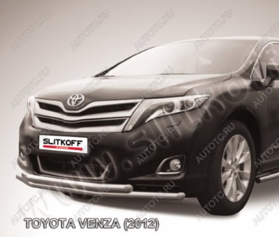 15 799 р. Двойная защита переднего бампера d57 мм Slitkoff Toyota Venza GV10 рестайлинг (2012-2016) (нержавейка полированная)  с доставкой в г. Воронеж