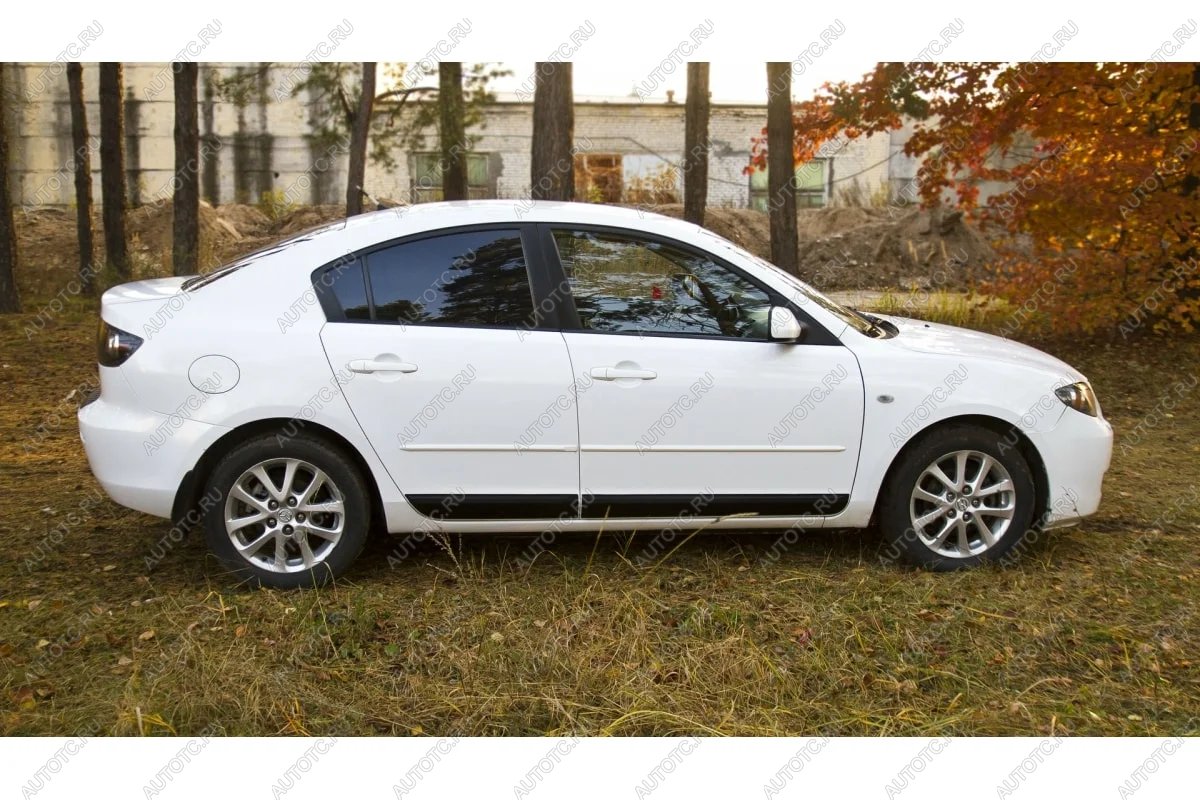 959 р. Молдинг двери RA (задний левый)  Mazda 3/Axela  BK (2003-2009) дорестайлинг седан, рестайлинг седан (Поверхность шагрень)  с доставкой в г. Воронеж