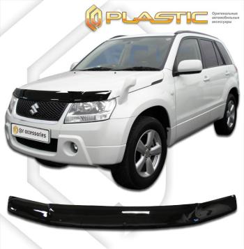 1 999 р. Дефлектор капота CA-Plastiс  Suzuki Grand Vitara  JT 3 двери (2005-2012) дорестайлинг, 1-ый рестайлинг (серия Classic черный)  с доставкой в г. Воронеж. Увеличить фотографию 3