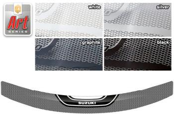 Дефлектор капота CA-Plastiс Suzuki Grand Vitara  JT 3 двери (2005-2012) дорестайлинг, 1-ый рестайлинг (серия Art белая)