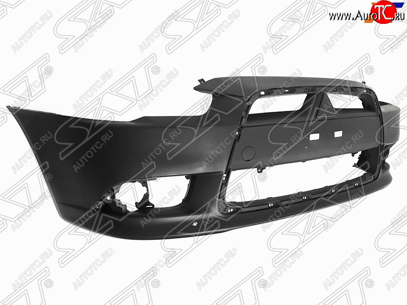 7 649 р. Передний бампер SAT (под две решетки)  Mitsubishi Lancer  10 CY (2011-2017) седан рестайлинг, хэтчбек 5 дв рестайлинг (Неокрашенный)  с доставкой в г. Воронеж
