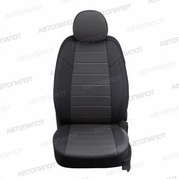 8 399 р. Чехлы на сиденья Экокожа (раздел. 40/60 без подлокот. экокожа) Автопилот Volkswagen Polo Mk6 лифтбек (2020-2022) (черный/темно-серый)  с доставкой в г. Воронеж. Увеличить фотографию 3