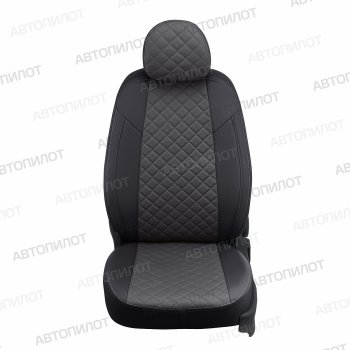 8 749 р. Чехлы сидений (экокожа, 40/60, подлок) Автопилот Ромб Audi A6 C5 дорестайлинг, седан (1997-2001) (черный/темно-серый)  с доставкой в г. Воронеж. Увеличить фотографию 2
