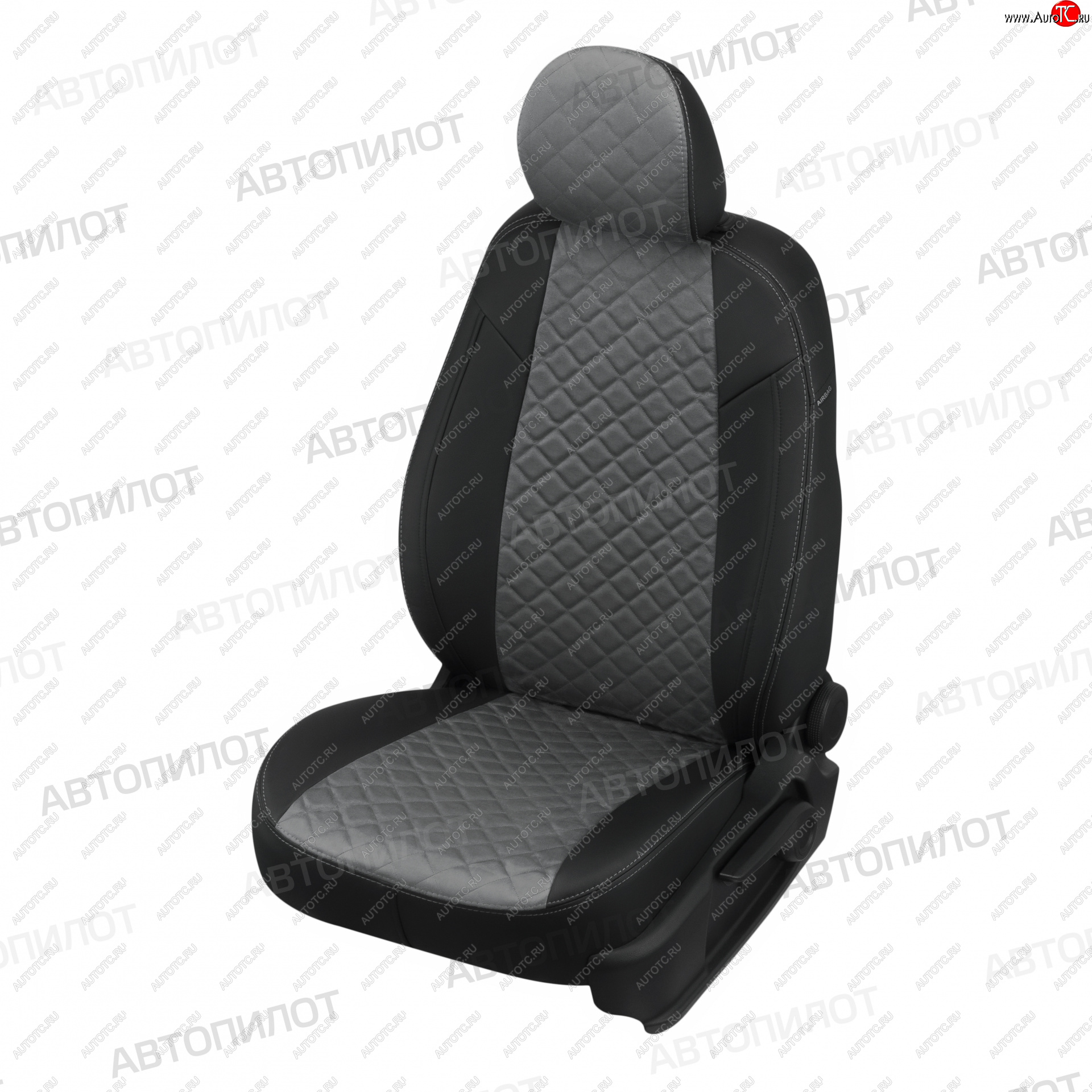 14 249 р. Чехлы сидений (экокожа/алькантара, 40/60) Автопилот Ромб Volkswagen Polo 9N1 хэтчбэк 5 дв. дорестайлинг (2001-2005) (черный/серый)  с доставкой в г. Воронеж