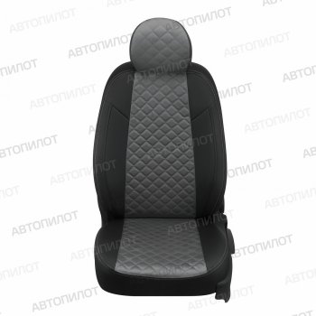 14 249 р. Чехлы сидений (экокожа/алькантара, 40/60) Автопилот Ромб Volkswagen Polo 9N1 хэтчбэк 5 дв. дорестайлинг (2001-2005) (черный/серый)  с доставкой в г. Воронеж. Увеличить фотографию 2