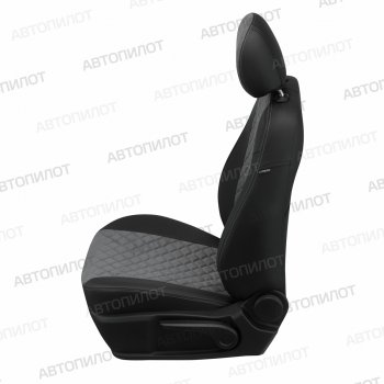 14 249 р. Чехлы сидений (экокожа/алькантара, 40/60) Автопилот Ромб Volkswagen Polo 9N1 хэтчбэк 5 дв. дорестайлинг (2001-2005) (черный/серый)  с доставкой в г. Воронеж. Увеличить фотографию 3