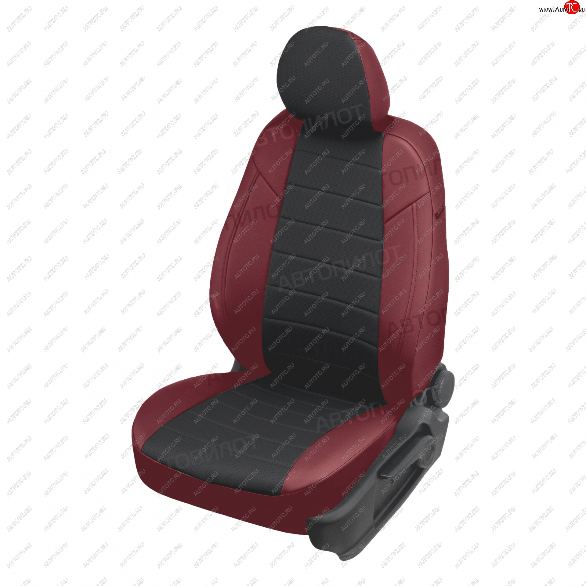 9 449 р. Чехлы сидений (экокожа) Автопилот  BMW X1  E84 (2009-2015) (бордовый/черный)  с доставкой в г. Воронеж