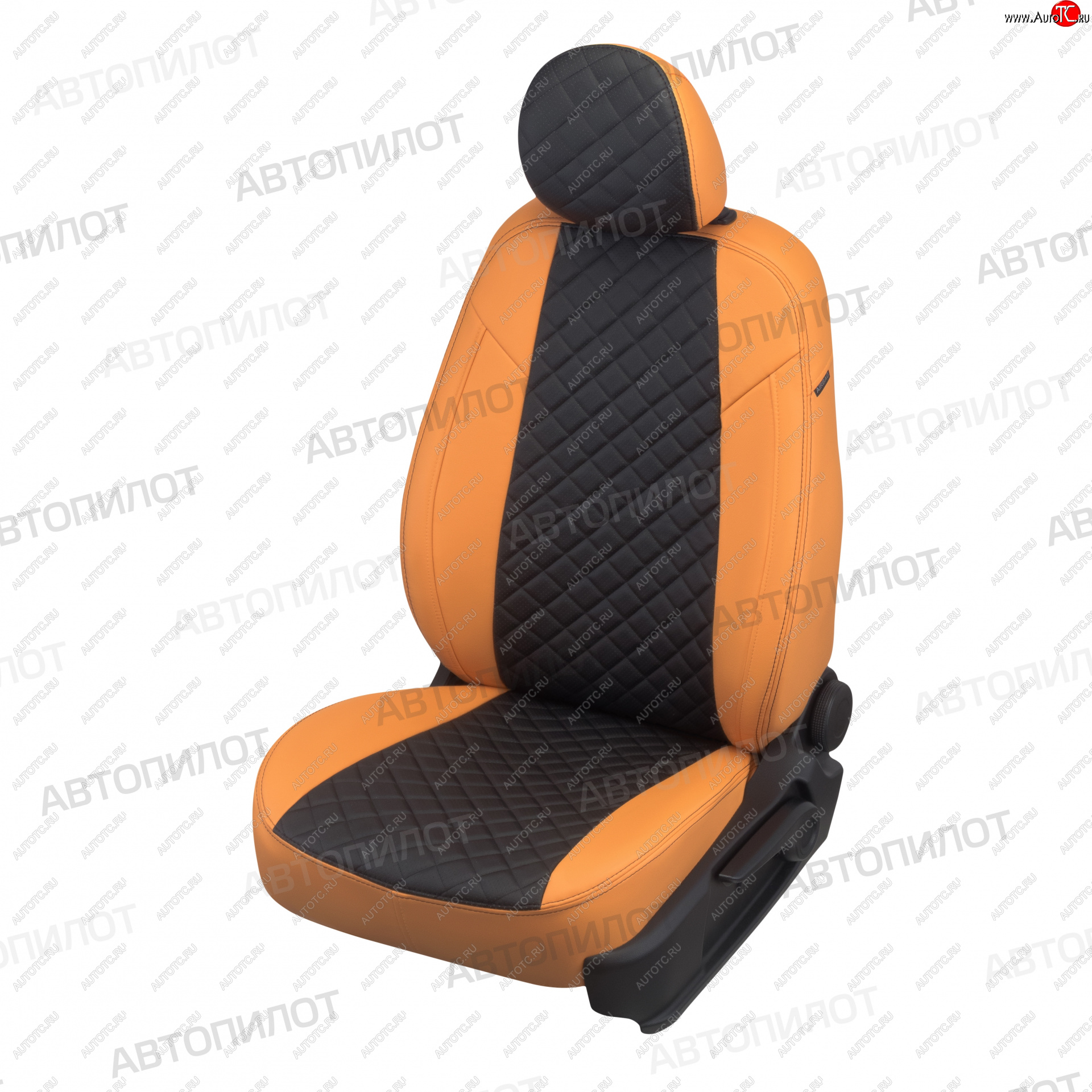 14 449 р. Чехлы сидений (экокожа, 3 спинки) Автопилот Ромб KIA Ceed 3 CD хэтчбэк (2018-2025) (оранж/черный)  с доставкой в г. Воронеж
