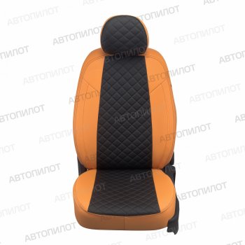 14 449 р. Чехлы сидений (экокожа, 3 спинки) Автопилот Ромб KIA Ceed 3 CD хэтчбэк (2018-2025) (оранж/черный)  с доставкой в г. Воронеж. Увеличить фотографию 3