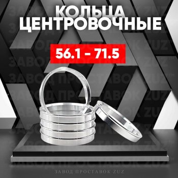 Алюминиевое центровочное кольцо (4 шт) ЗУЗ 56.1 x 71.5 KIA Sephia седан рестайлинг (2001-2004) 