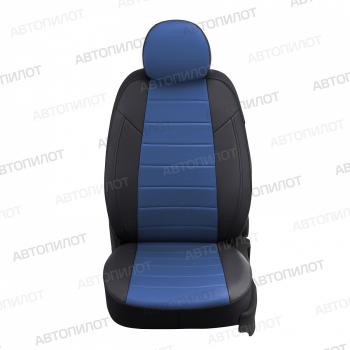 8 399 р. Чехлы сидений (экокожа) Автопилот  Лада нива 4х4 ( 2121,  2121 (Legend)) (2019-2025) Урбан, 3 дв. 2-ой рестайлинг (черный/синий)  с доставкой в г. Воронеж. Увеличить фотографию 3