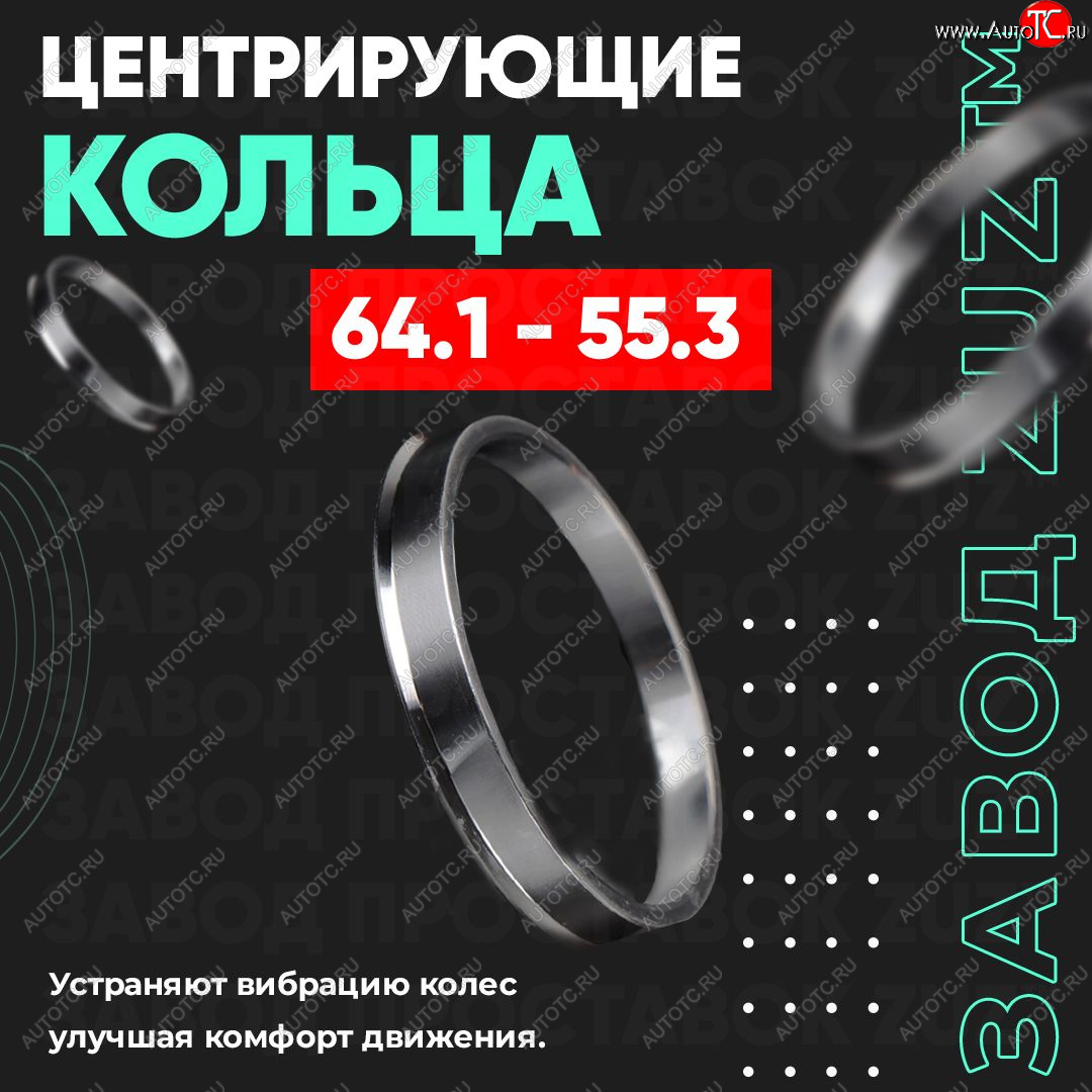 1 849 р. Алюминиевое центровочное кольцо (4 шт) ЗУЗ 55.3 x 64.1    с доставкой в г. Воронеж