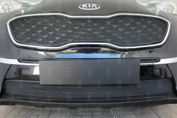 6 249 р. Защитная сетка в бампер (верх, ячейка 4х10 мм) Alfeco Премиум  KIA Sportage  4 QL (2018-2022) рестайлинг (Чёрная)  с доставкой в г. Воронеж. Увеличить фотографию 2