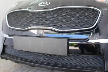 6 249 р. Защитная сетка в бампер (верх, ячейка 4х10 мм) Alfeco Премиум  KIA Sportage  4 QL (2018-2022) рестайлинг (Чёрная)  с доставкой в г. Воронеж. Увеличить фотографию 3